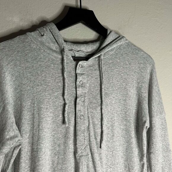 Chaser Gray Baby Rib Henley Hoodie Size S - Picture 8 of 13